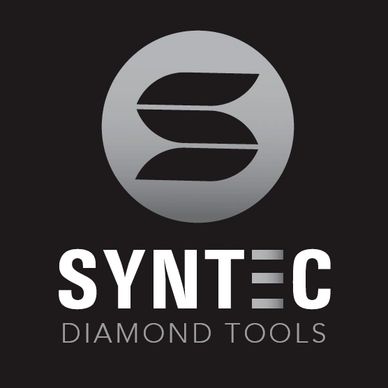 A black and white logo of syntec diamond tools.