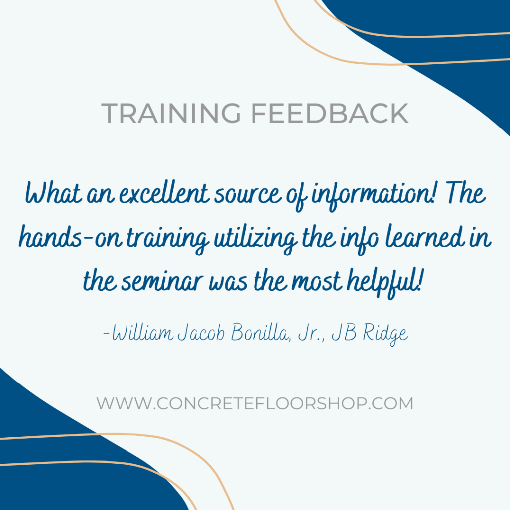A quote about training feedback from a seminar.