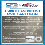 Advertisement for Ameripolish SmartFloor System training event.