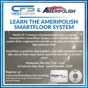 Advertisement for Ameripolish SmartFloor System training event.
